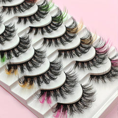 Pink 8D Dramatic Wispy C Curl Colored Faux Mink Eyelashes