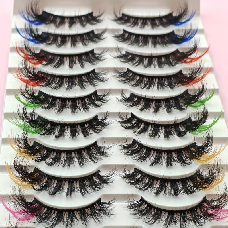 Pink 8D Dramatic Wispy C Curl Colored Faux Mink Eyelashes
