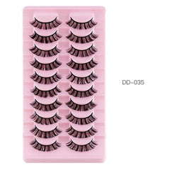 10 Pairs False Eyelashes Thick & Curling Eye Lashes Simulated Fiber Lashes