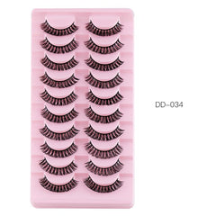 10 Pairs False Eyelashes Thick & Curling Eye Lashes Simulated Fiber Lashes