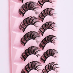 10 Pairs False Eyelashes Thick & Curling Eye Lashes Simulated Fiber Lashes
