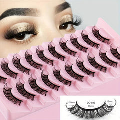 10 Pairs False Eyelashes Thick & Curling Eye Lashes Simulated Fiber Lashes