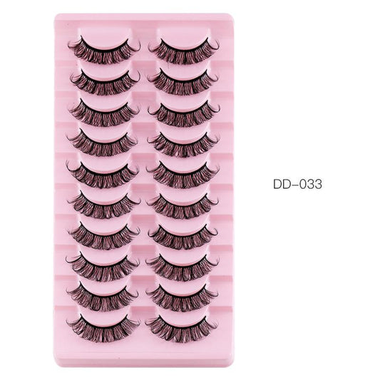 10 Pairs False Eyelashes Thick & Curling Eye Lashes Simulated Fiber Lashes