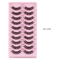 10 Pairs False Eyelashes Thick & Curling Eye Lashes Simulated Fiber Lashes
