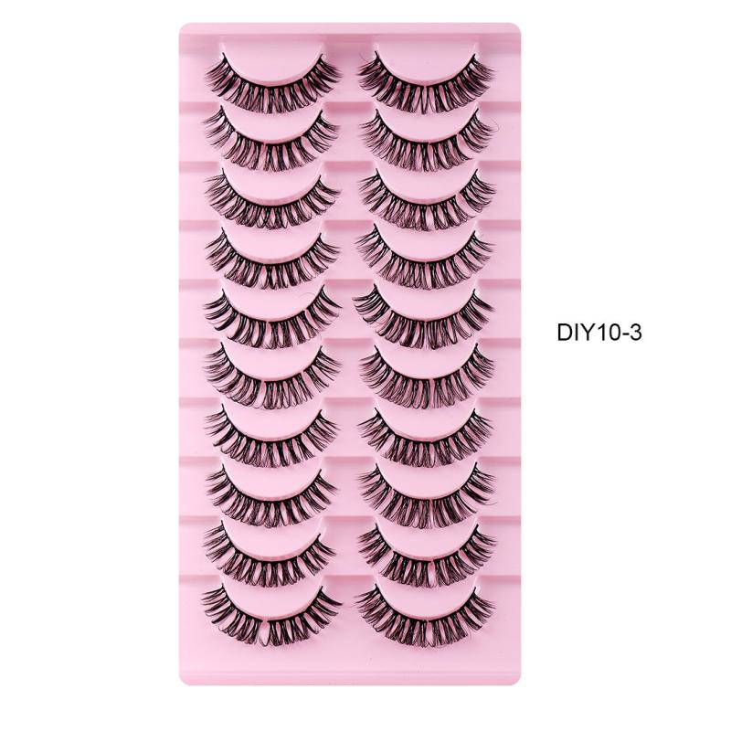 10 Pairs Natural Look False Eyelashes