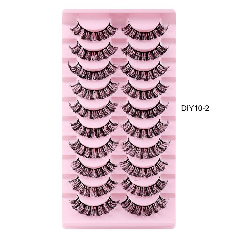 10 Pairs Natural Look False Eyelashes