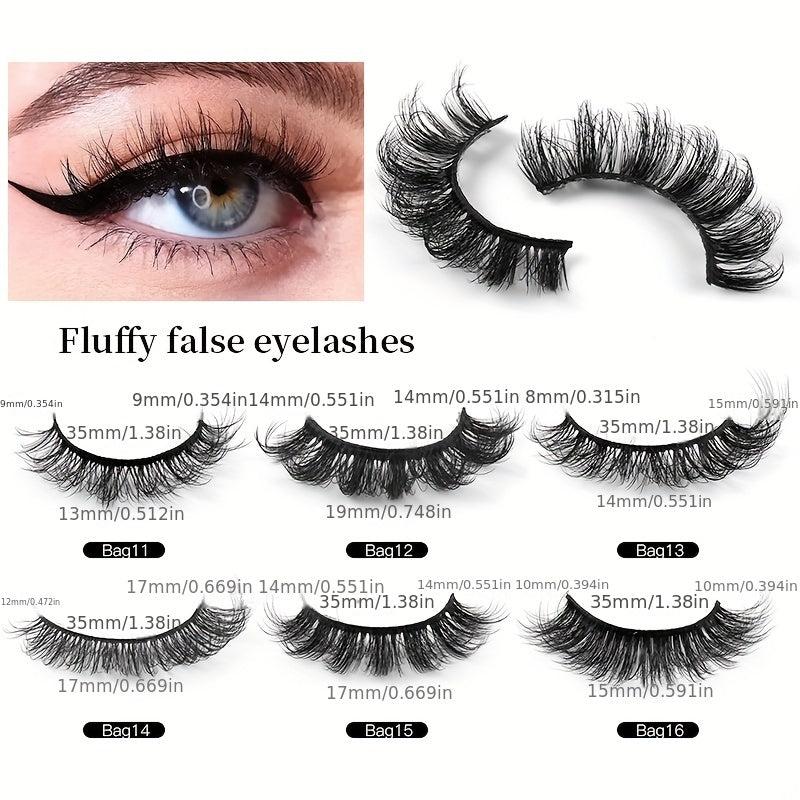 9 Pairs Fluffy False Eyelashes Thick Curling Eyelashes