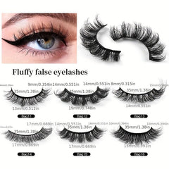 9 Pairs Fluffy False Eyelashes Thick Curling Eyelashes