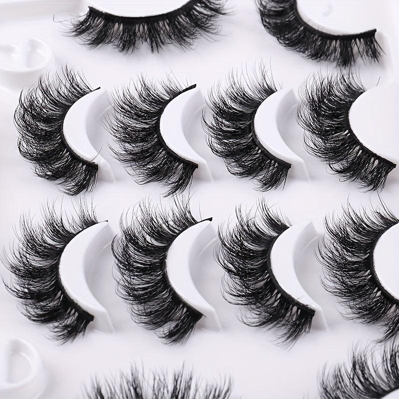 9 Pairs Fluffy False Eyelashes Thick Curling Eyelashes