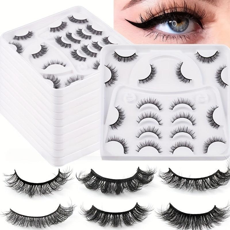 9 Pairs Fluffy False Eyelashes Thick Curling Eyelashes