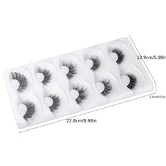 5 Pcs Crossed Faux Mink Hair False Eyelashes
