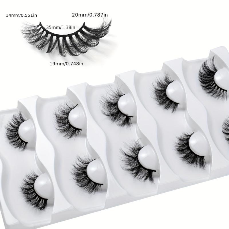 5 Pcs Crossed Faux Mink Hair False Eyelashes