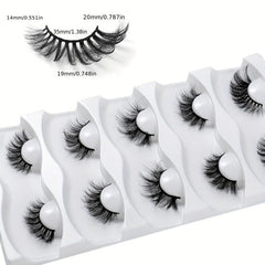 5 Pcs Crossed Faux Mink Hair False Eyelashes