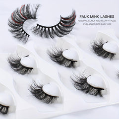 5 Pcs Crossed Faux Mink Hair False Eyelashes