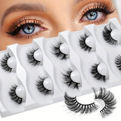 5 Pcs Crossed Faux Mink Hair False Eyelashes