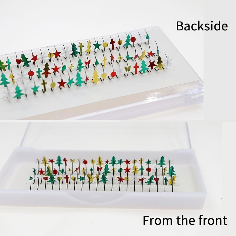 Individual Christmas Laser False Eyelashes with Sequins