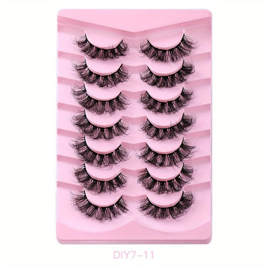 7 Pairs Segmented Fluffy False Eyelashes Thick Natural Eye Lashes