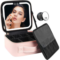 LED Lighted Travel Makeup Bag With Mirror