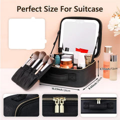 LED Lighted Travel Makeup Bag With Mirror