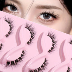 5 Pairs L shaped False Eyelashes With Transparent Stem Eye End Lengthening