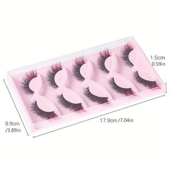 5 Pairs 3D Cat Eye Lashes Winged Fluffy Manga Lashes Natural Curly Long