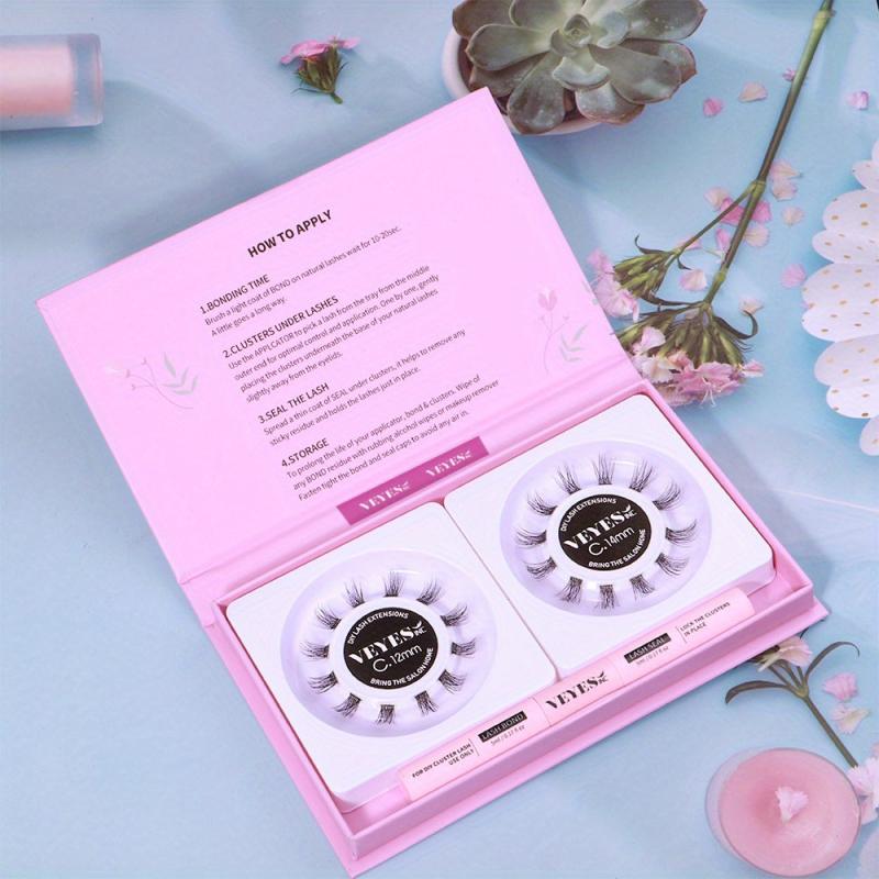 24pcs DIY Lash Extensions Cluster Lashes With Lash Glue Set Wispy Self Grafted