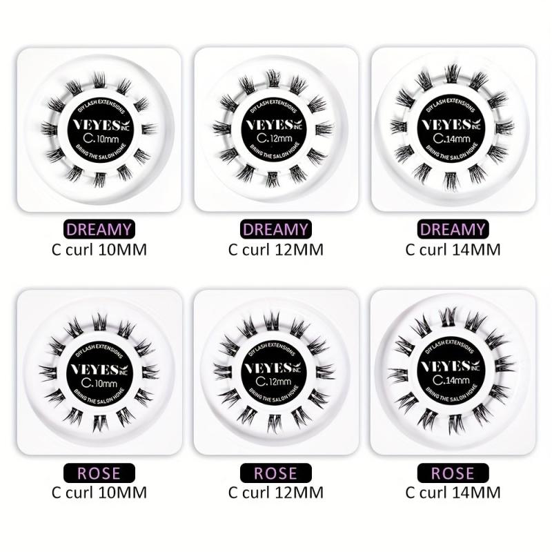 24pcs DIY Lash Extensions Cluster Lashes With Lash Glue Set Wispy Self Grafted