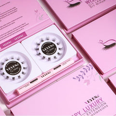 24pcs DIY Lash Extensions Cluster Lashes With Lash Glue Set Wispy Self Grafted