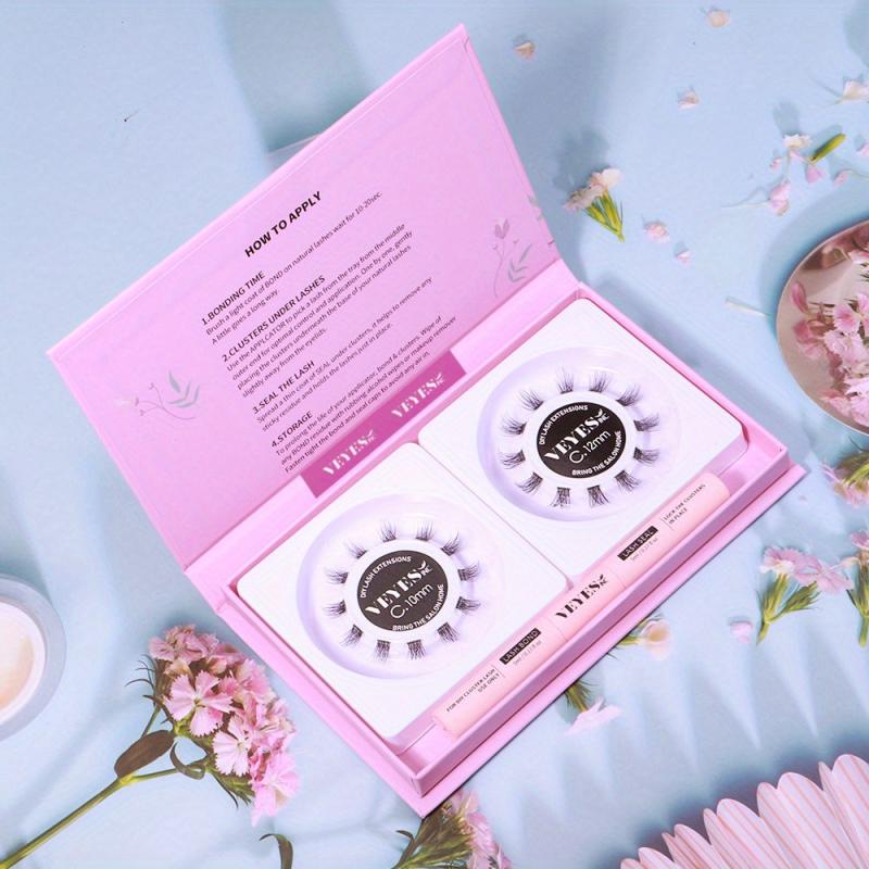 24pcs DIY Lash Extensions Cluster Lashes With Lash Glue Set Wispy Self Grafted