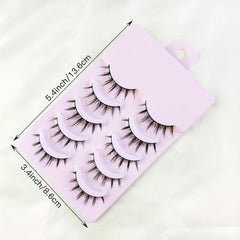 5 Pairs Wispy Doll False Eyelashes Natural Look Faux Mink Fluffy Strip Lashes
