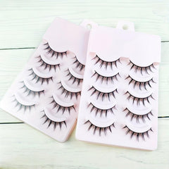 5 Pairs Wispy Doll False Eyelashes Natural Look Faux Mink Fluffy Strip Lashes