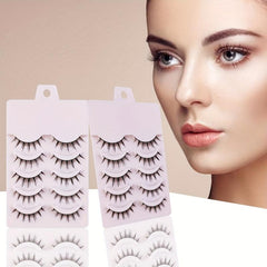 5 Pairs Wispy Doll False Eyelashes Natural Look Faux Mink Fluffy Strip Lashes