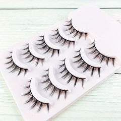 5 Pairs Wispy Doll False Eyelashes Natural Look Faux Mink Fluffy Strip Lashes
