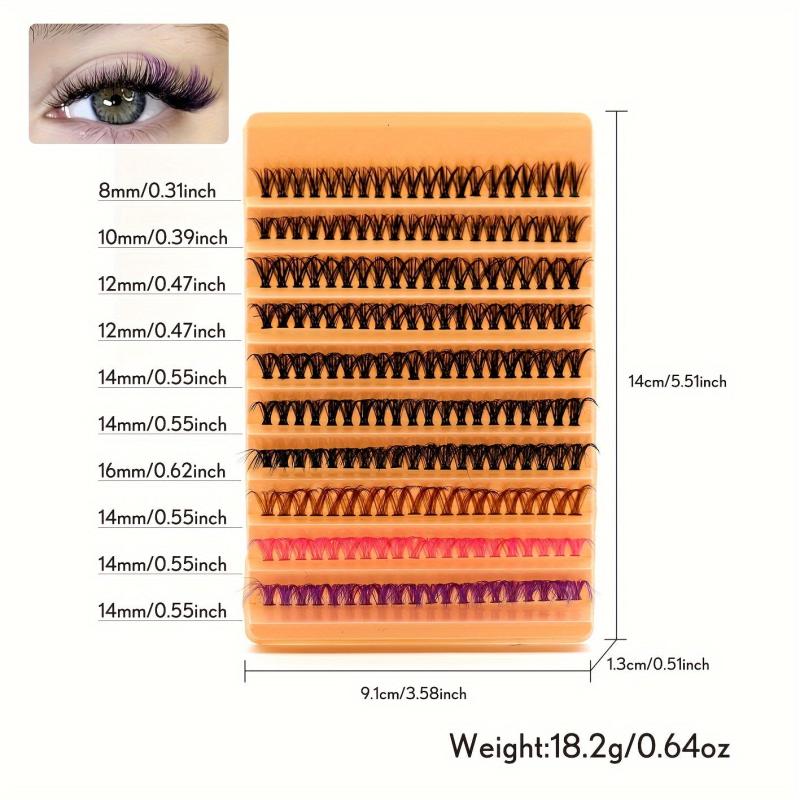 Colorful D Curling False Eyelashes Mixed Style Natural Look Lashes