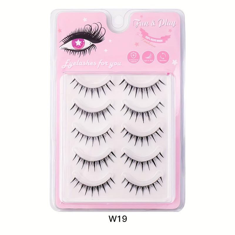 Natural False Eyelashes Ultra Slender Stems Thick Eyelashes