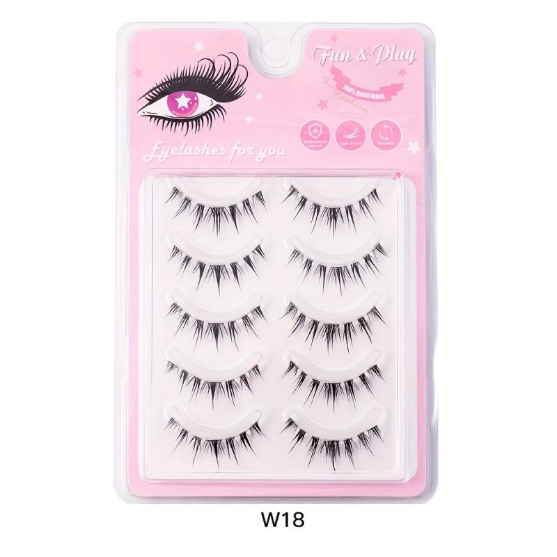 Natural False Eyelashes Ultra Slender Stems Thick Eyelashes
