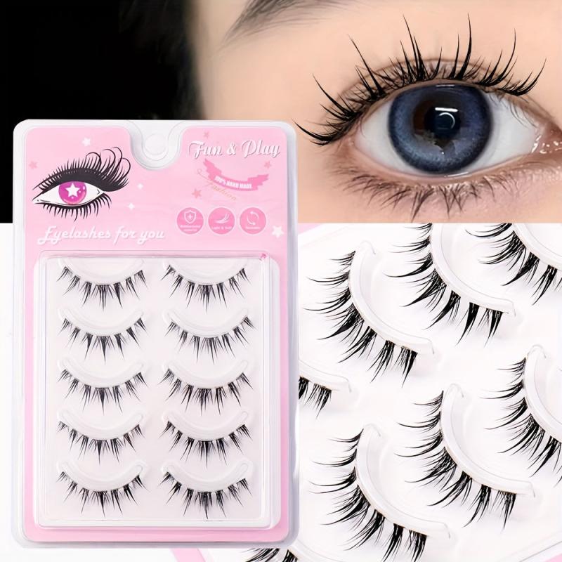 Natural False Eyelashes Ultra Slender Stems Thick Eyelashes