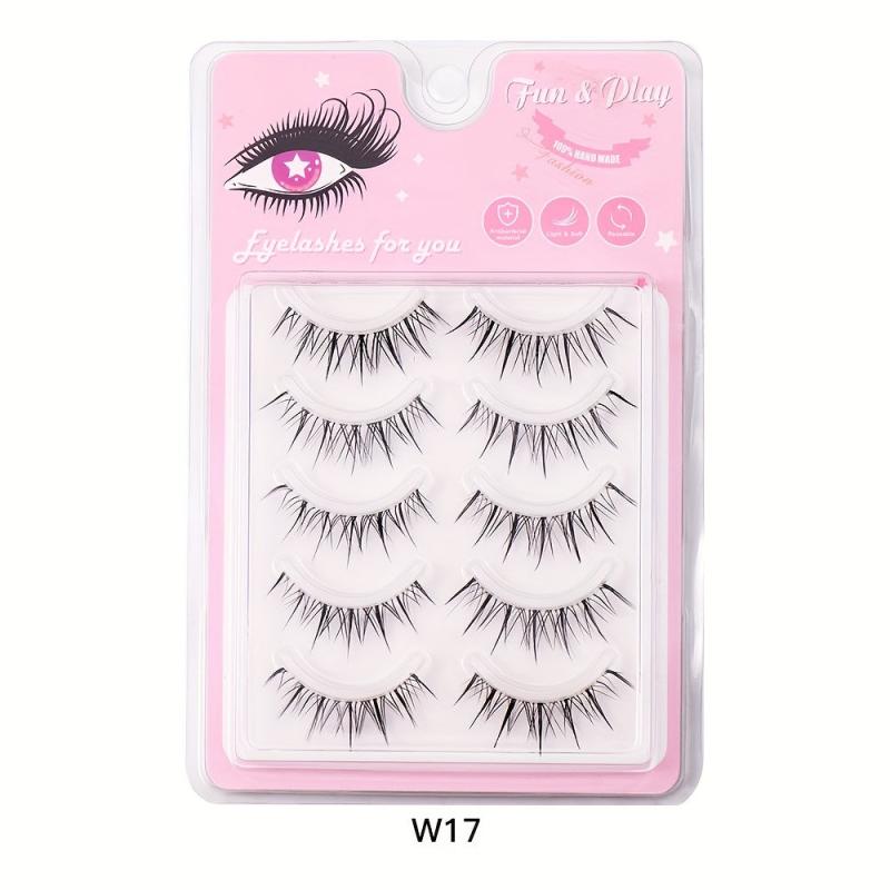 Natural False Eyelashes Ultra Slender Stems Thick Eyelashes