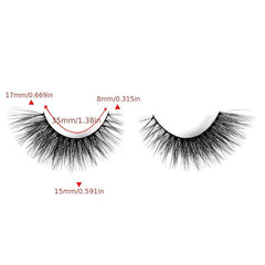 4 Pairs Eyelashes 2 Brushes Complete Lashes 17mm Fluffy Wispy False Eyelashes