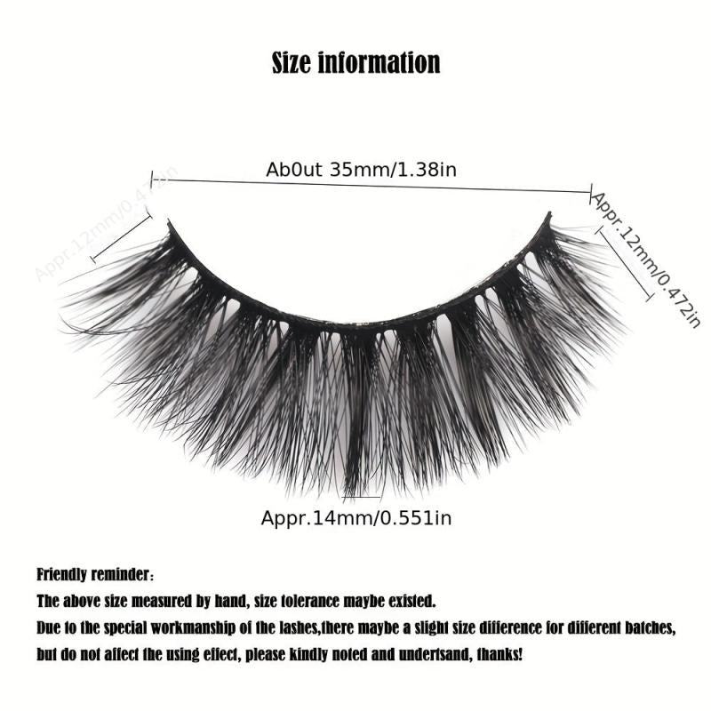 6D False Eyelashes Layers Long Thick Volume Wispy Fluffy Lashes 25mm