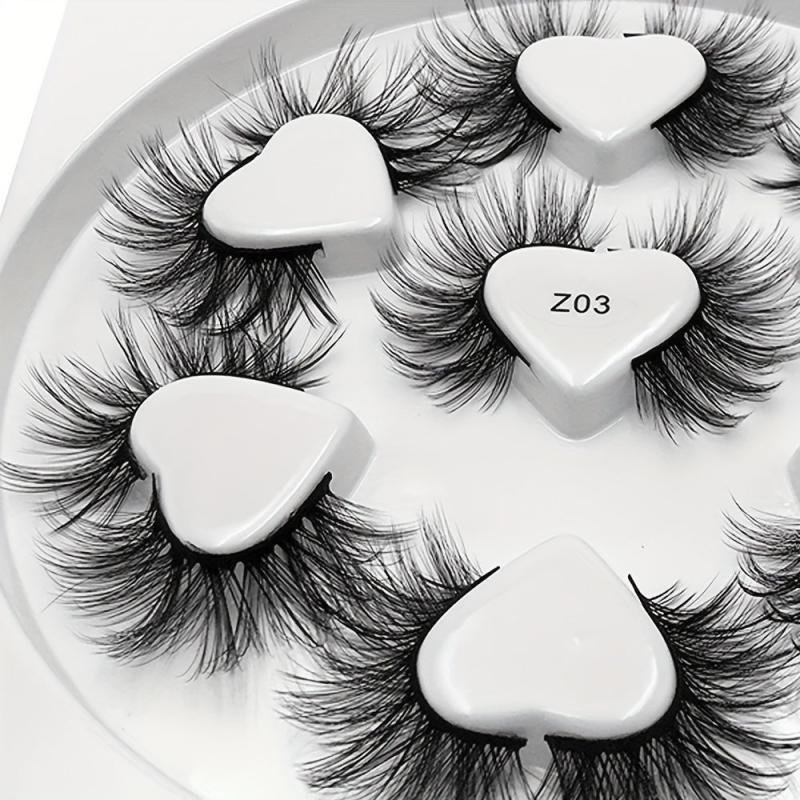 7 Pairs 10mm Long Thick Curling False Eyelashes Faux Mink Lashes