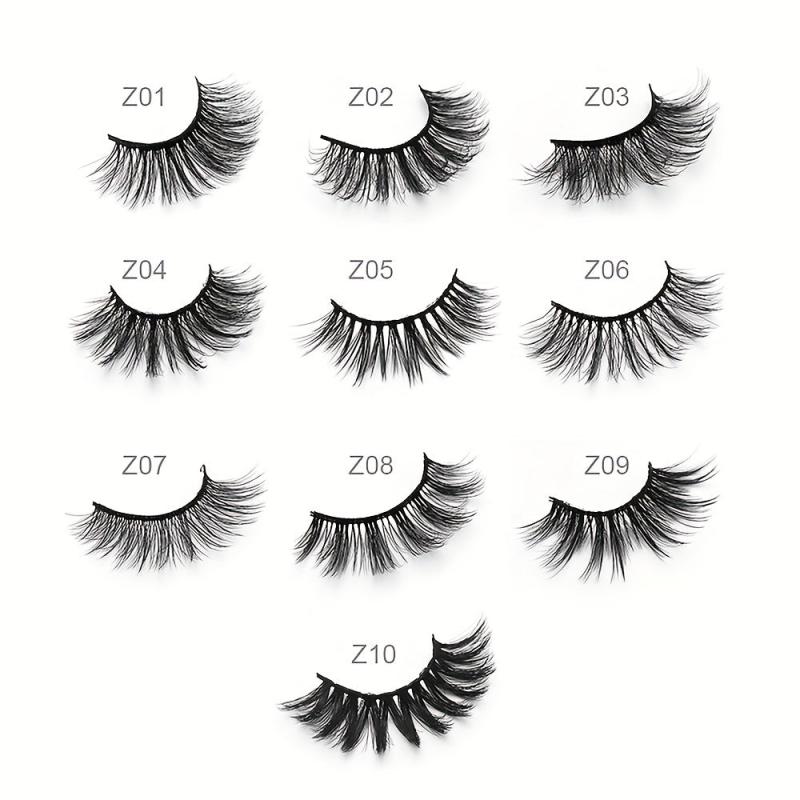 7 Pairs 10mm Long Thick Curling False Eyelashes Faux Mink Lashes