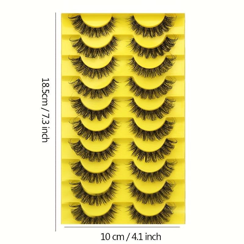 10 Pairs 6D Mink Lashes Natural False Eyelashes Fluffy Soft Wispy Volume