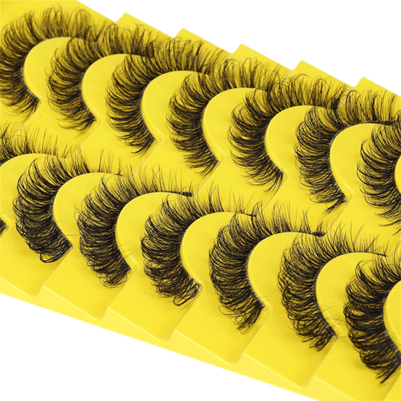 10 Pairs 6D Mink Lashes Natural False Eyelashes Fluffy Soft Wispy Volume