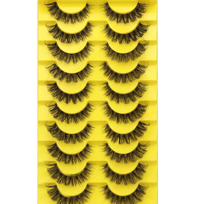 10 Pairs 6D Mink Lashes Natural False Eyelashes Fluffy Soft Wispy Volume