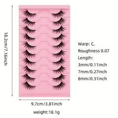 10 Pairs Fox Eye False Eyelashes Faux Mink Lashes
