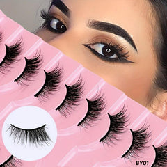 10 Pairs Fox Eye False Eyelashes Faux Mink Lashes