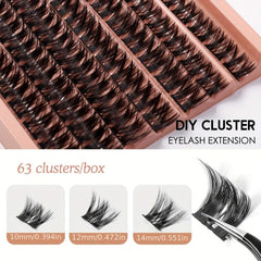 63 Cluster Lashes DIY Lash Extension Curly False Eyelashes