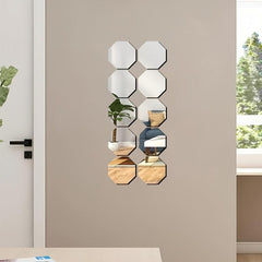 2pcs Acrylic Mirror Wall Stickers - Home Decor, Self Adhesive