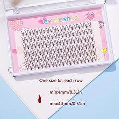 120pcs Mixed Fairy Style V Shape Cluster Lashes 6 Lengths in One Tray